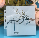 TREE AND SWING MINI STENCIL 13 BY 13 CM